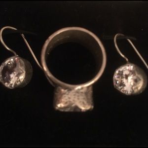 Sterling silver earrings and ring set
